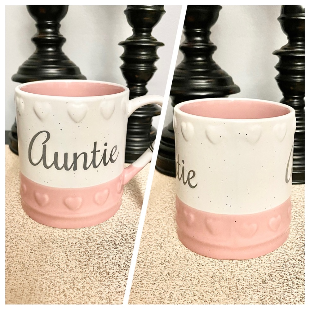 New AUNTIE Hearts Ceramic Mug